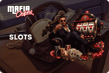 Featured pokies titles displayed across the slots library at Mafia Casino