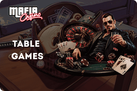 Selection of classic blackjack and roulette tiles inside Mafia Casino